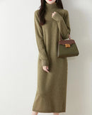 Merino Wool Turtleneck Knit Dress