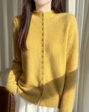 Mock Neck Merino Wool Cardigan