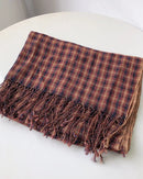 Checked Linen Scarf