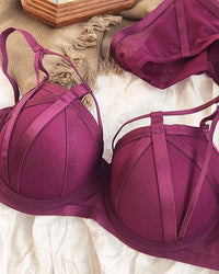 Classic Bandage Lace Cutout Push-Up Bra Set