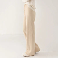 100% Merino Wool Knitted Wide Leg Trousers