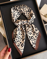 Floral Print Satin Square Scarf