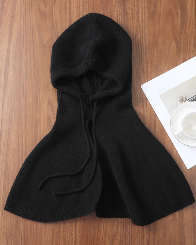 Hooded Wool Shoulder Cape