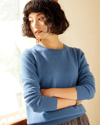 Cashmere Crew Neck Long-Sleeved Pullover Sweater