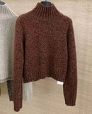 Short Cashmere Mock-Neck Sweater