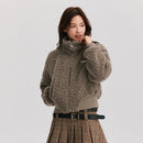 Short Height Stand-Up Collar Furry Jacket