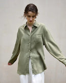 Elegant Lapel Single-Breasted Ol Shirt