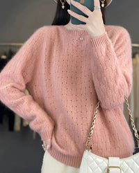 Merino Wool Jacquard Cut-Out Knit Pullover