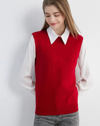 Merino Wool Sleeveless Knit Vest