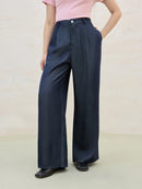 Relaxed Lyocell Straight-Leg Pants