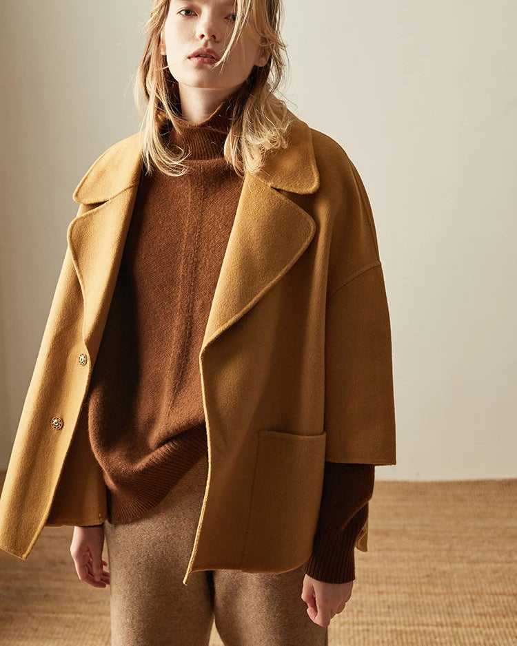 High-Necked Wool Pullover Sweater