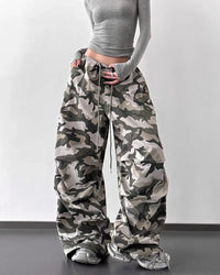 Relaxed Camo High Waist Trousers