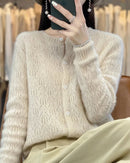 Thick Button-Front Merino Wool Cardigan