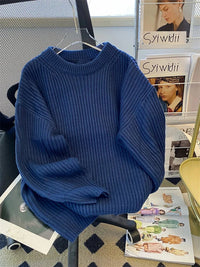 Round-Neck Oversized Knitted Pullover