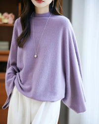 Relaxed Wool Mock Neck Sweater