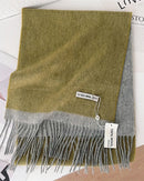 Two-Tone Wool Fringe Scarf