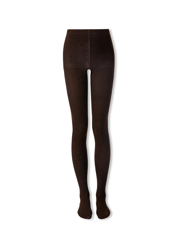 Ribbed Knit Wool Blend Tights