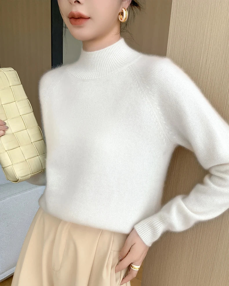 Pure Cashmere Half-Turtleneck Pullover