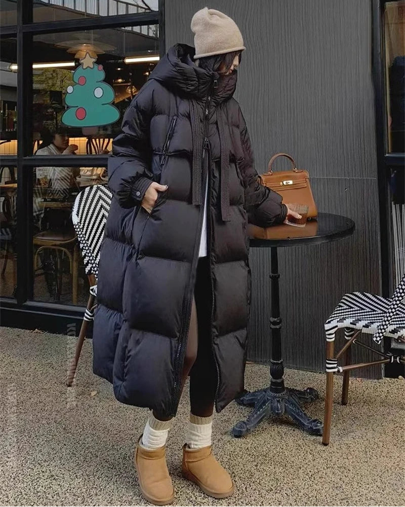 Women's Long Hooded Puffer Coat