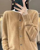 Pure Wool O-Neck Cardigan