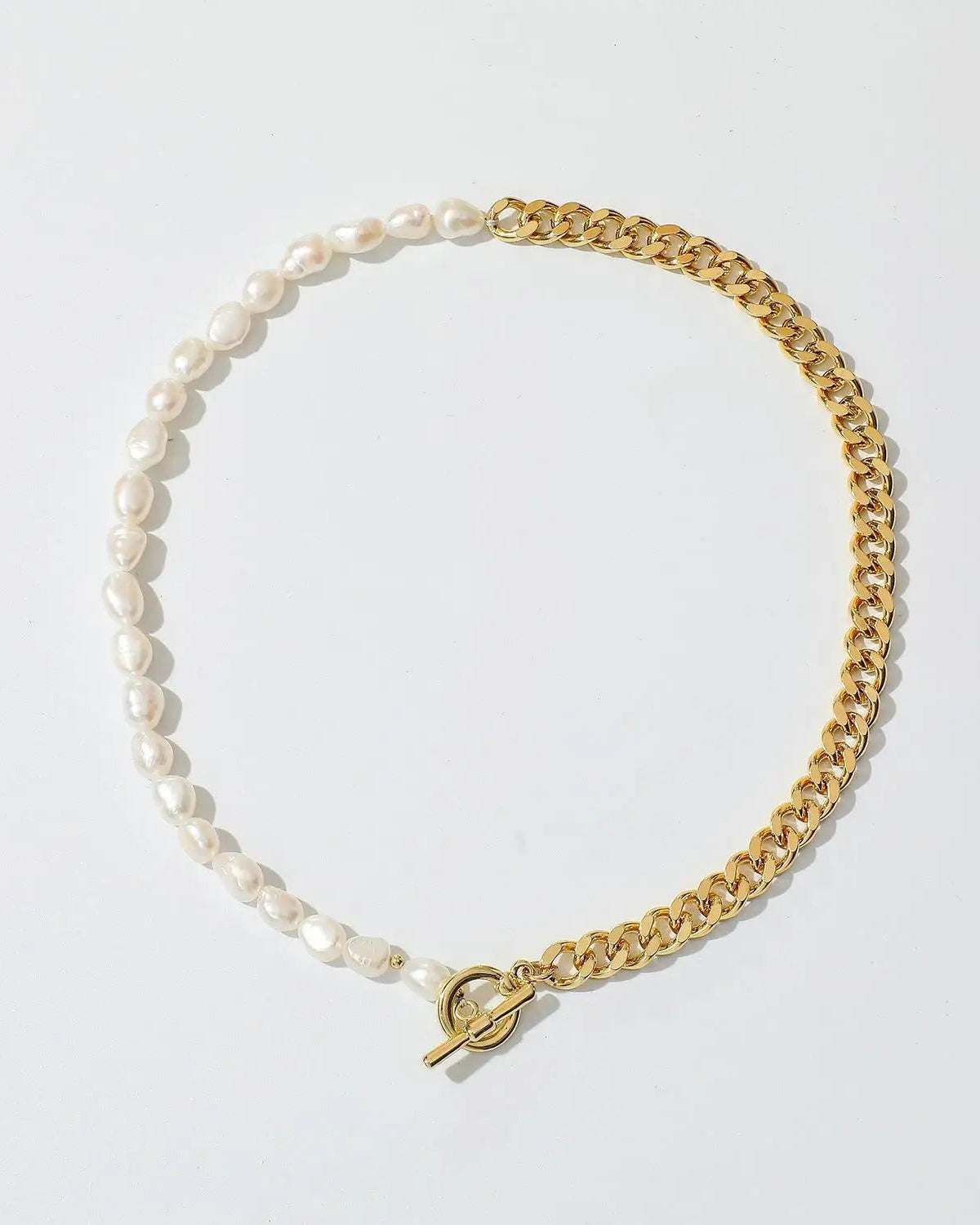 Baroque Pearl Asymmetric Chain Necklace