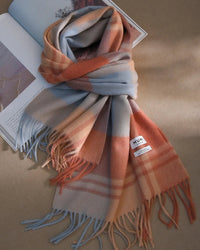 Plaid Wool Fringe Scarf