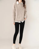 100% Merino Wool Seamless High-Waist Knit Leggings