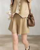 Relaxed Pleat-Front Wide-Leg Shorts