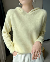 Cashmere Hooded Loose-Fit Knit Pullover