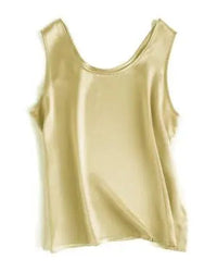 Crew-Neck Sleeveless Silk Top