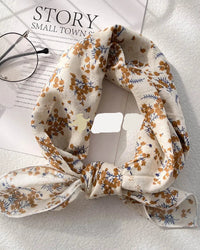 Floral Print Small Square Scarf