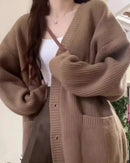 Loose Cashmere V-Neck Cardigan