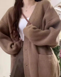 Loose Cashmere V-Neck Cardigan