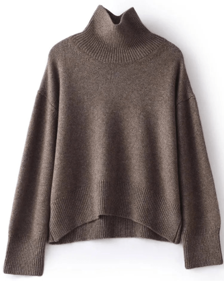 Pure Cashmere Turtleneck Pullover Sweater