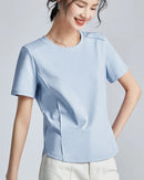 Knitted Mercerized Cotton Crew-Neck T-Shirt