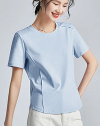 Knitted Mercerized Cotton Crew-Neck T-Shirt