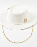 Ribbon-Trim Straw Sun Hat