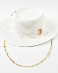 Ribbon-Trim Straw Sun Hat