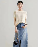 Crewneck Wool Knit Top