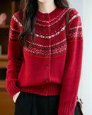 Fair Isle Merino Wool Cardigan