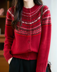 Fair Isle Merino Wool Cardigan