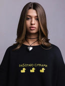 Oversized Ducks Printed Sweatshirt