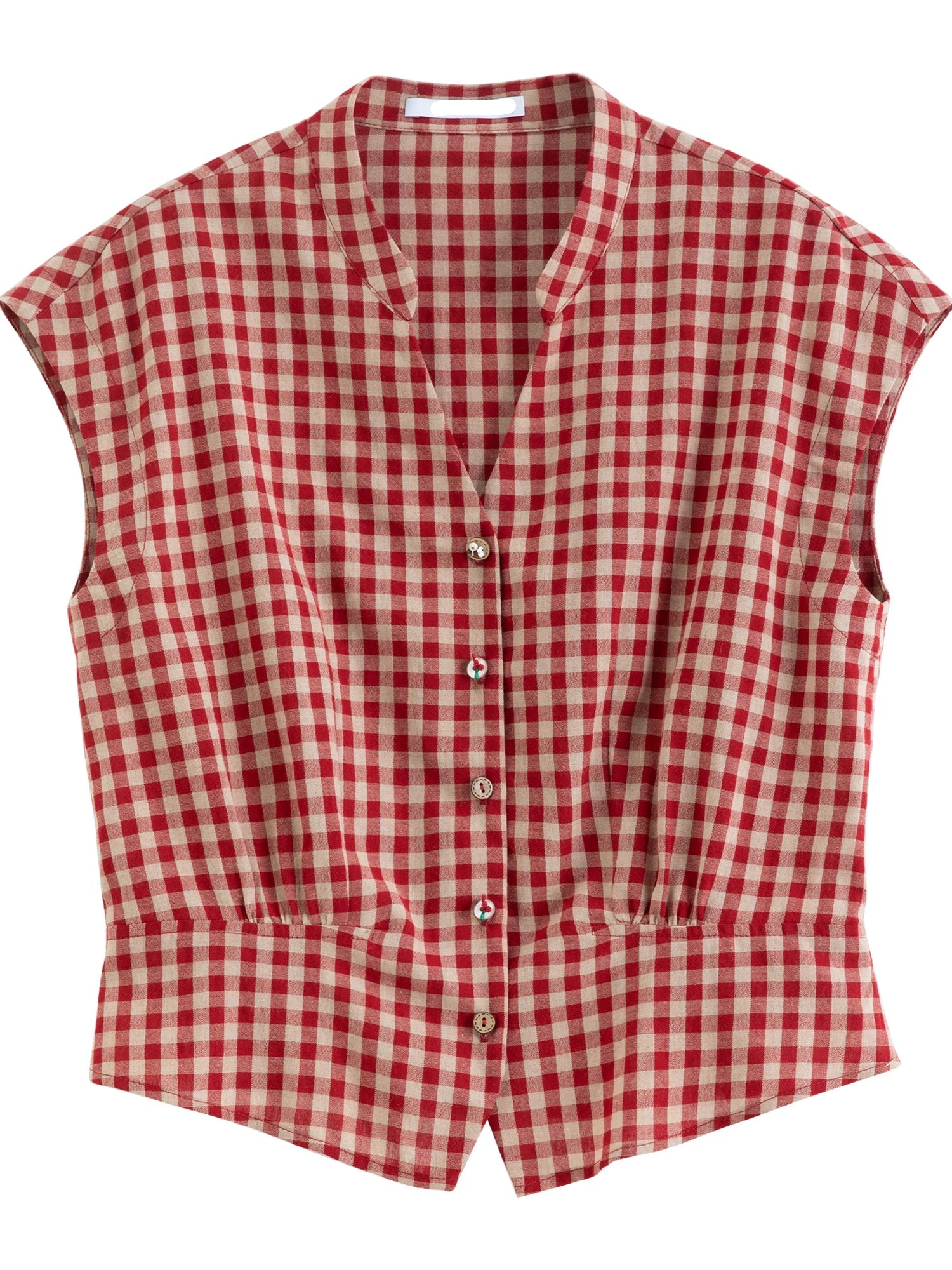 V-Neck Sleeveless Cotton Blouse