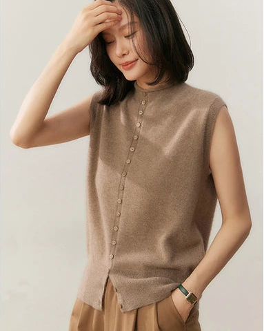 Cashmere Pullover Knitted Sleeveless Sweater Vest