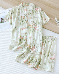 Floral Viscose Pajama Short Set