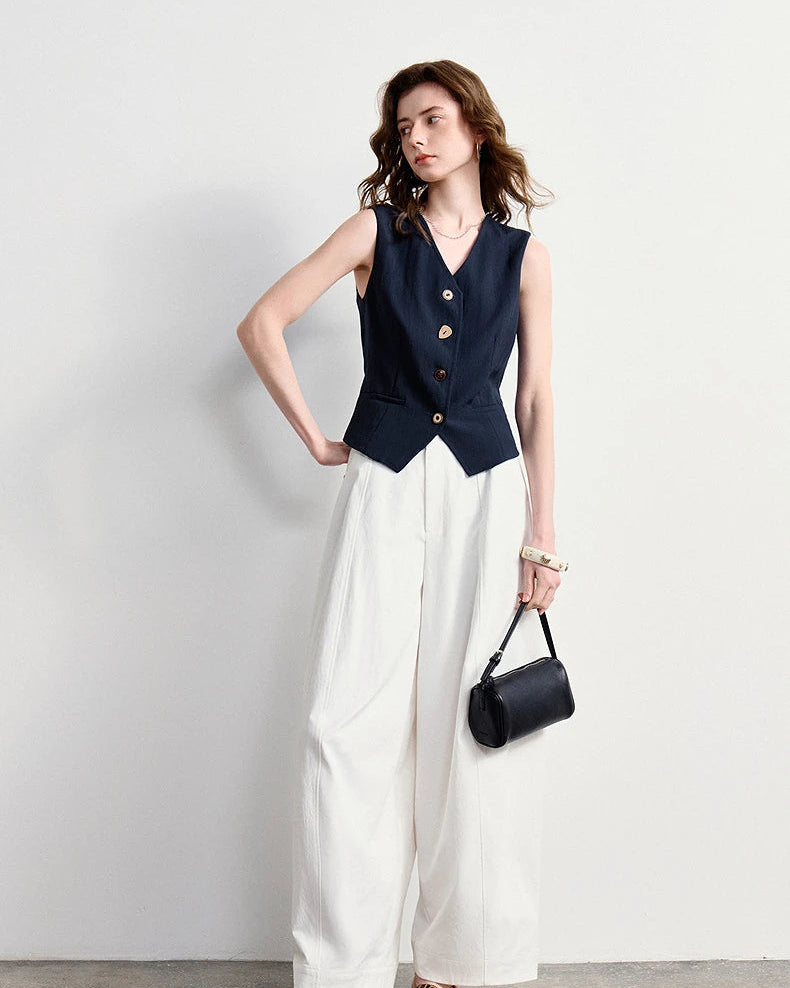 Woven Ease Knit Sleeveless Vest