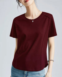 Knitted Mercerized Cotton Crew-Neck T-Shirt