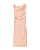 Asymmetric Neck Slit Sleeveless Maxi Dress