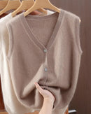 Mink Cashmere V-Neck Vest