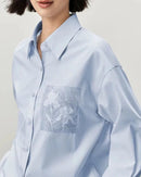 Simple Loose-Fitting Drop-Shoulder Long-Sleeved Shirt